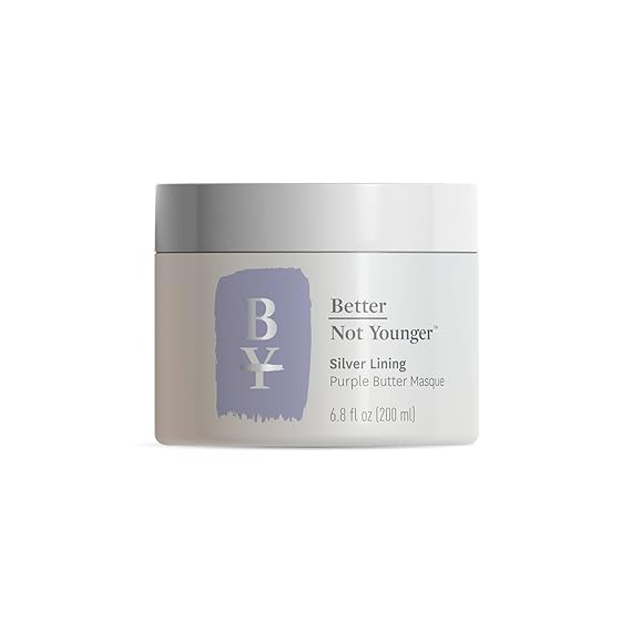 Better Not Younger Silver Lining Purple Hair Mask for Women 40 Deep Conditioning Treatment for Gray, Silver & Blonde Hair - Butter Mask with Plant-Based Oils Hydrates & Neutralizes Brassiness