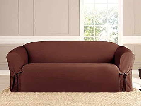 Kashi Micro-Suede Slipcover Sofa Loveseat Chair Furniture Cover (Sofa, Brown)