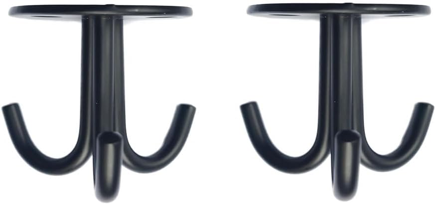 Stainless Steel Heavy Duty 3-Claw Coat Hook, Robe Hanger Ceiling Mount Hook, Towel Hook, Perfect Touch Your Bathroom, Bedroom, Closets, Wardrobe, Kitchen 2 PCS, Black