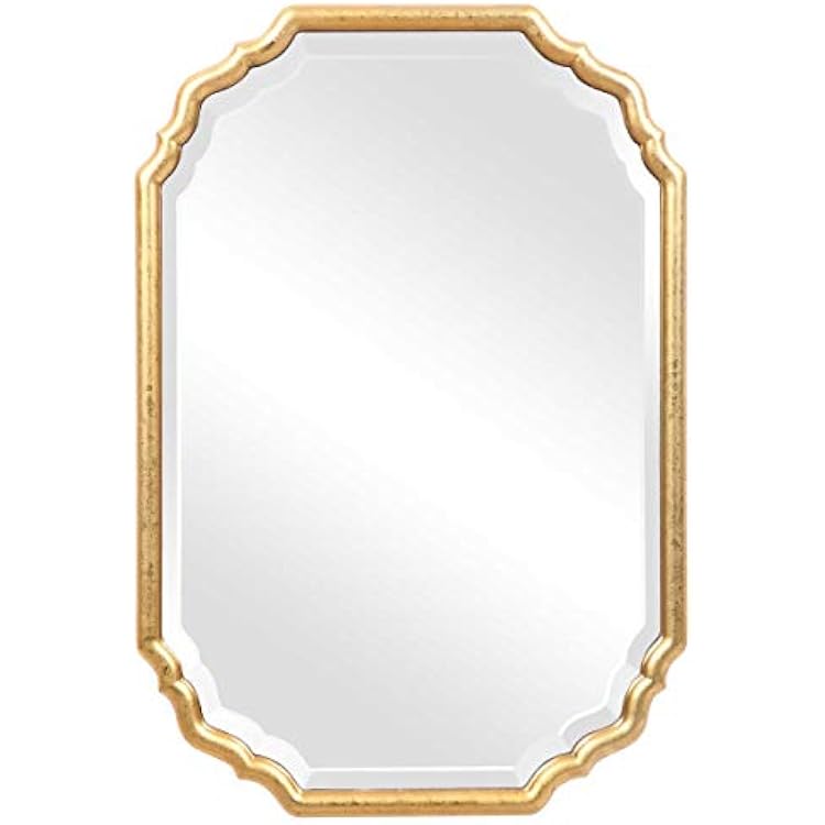 Spinner Moss  Fig Dorado Metallic Gold Leaf Mirror | Oval Wall Mirror Finished in Metallic Gold Leaf 22 in. W x 32 in. H x 1 in. D Oval Mirror