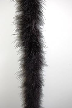 Thin Marabou Feather Boa 2 Yards Long (72") 15 Grams - Black