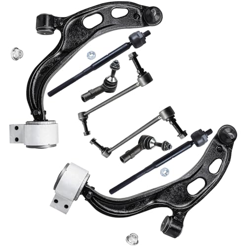 Detroit Axle - 8pc Front End Kit for Ford 2010 2011 2012 Flex Lincoln MKS, 2 Lower Control Arms with Ball Joints 4 Outer Inner Tie Rods 2 Sway Bar End Links Replacement