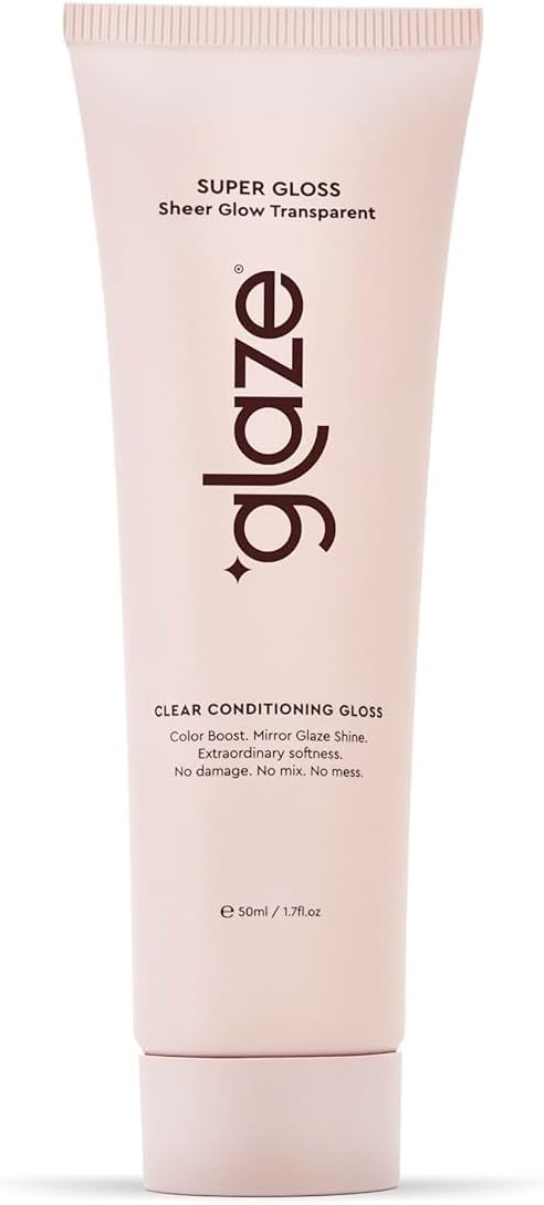 Glaze Supergloss Sheer Glow Clear Hair Gloss Mini - Smooths, Lightweight, Adds Mirror Shine, Improves Look of Damaged Hair - Travel Size - 50 ml