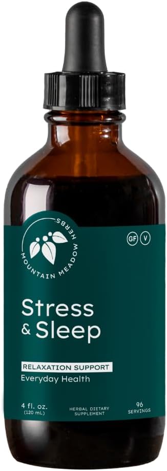 Mountain Meadow Herbs Stress & Sleep | Liquid Herbal Supplement for Calm Mind & Body | 4 oz