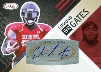 Sports Memorabilia Autograph Warehouse 99817 Edmund Clyde Gates Autographed Football Card Abilene Christian 2011 Sage Rookie No. A12