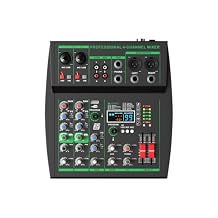 MW-4 Professional 4-Channel Portable Sound Console Bluetooth 5.0 USB Sound Card 99 Audio Sounds Live Karaok DJ Recording (with Phantom Power)