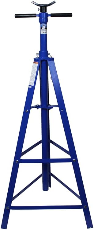 K Tool International XD61002 2 Ton Automotive Under Hoist Tripod Stand for Garages, Repair Shops, and DIY, 4,000lb. Capacity, Support Range 49"-79.75", Heavy Duty Steel, 24" Base, 3.25" Saddle, Blue