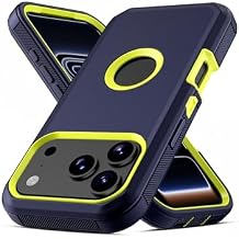 Jiunai for iPhone 17 Pro Case Heavy Duty Strong Shockproof Port Protection Dustproof Screenless Dual Layer Bumper Protective Cover Rugged Phone Case for iPhone 17 Pro 6.3'' Men Women Blue