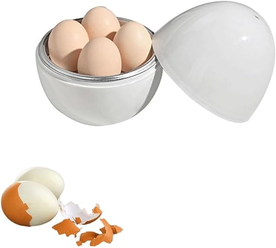 Microwave Egg Boiler 4 Egg Capacity Microwave Egg Cooker for Hard Boiled Eggs Microwave Egg Maker Under 9 minutes Medium and Hard Boiled Egg Cooker Rapid Egg Boiler Microwavable Egg Poacher