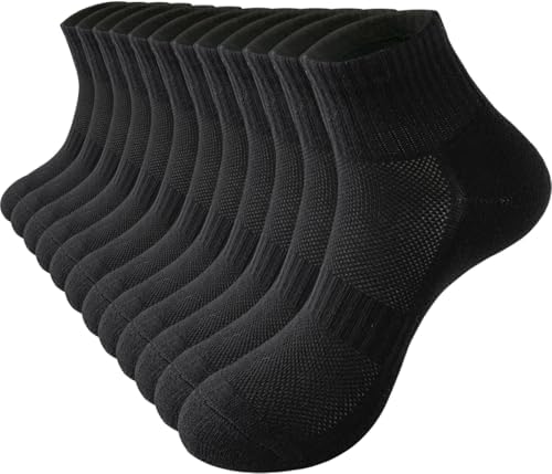 Womens Ankle Socks Cotton Mini Crew Socks Cushioned Running Gym Workout Socks for Women 6 Pairs