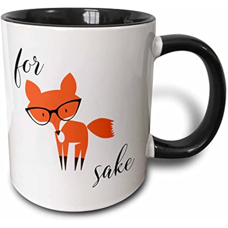 3dRose mug_235574_4 For Fox Sake - Two Tone Black Mug, 11oz