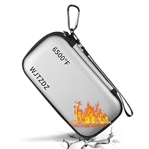 6500F Hard Fire-Resistant Power Bank Case,Waterproof Electronic Organizer Travel Bag,Shockproof EVA Carrying Case for Cell Phones/Earbuds,Travel Gadgets for Cables,SD Memory Card,Camera Chips