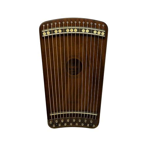 Korean Guitar Harp | Hanago [16 Keys and Chromatic 28 notes] - Single-Fretted Design with All Solid WoodColored Mahogany Top & Back- Portable A4 Size