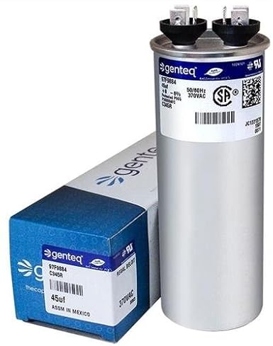 Jard 12723 - 45 uF MFD x 370 VAC Genteq Replacement Capacitor Round # C345R / 97F9884