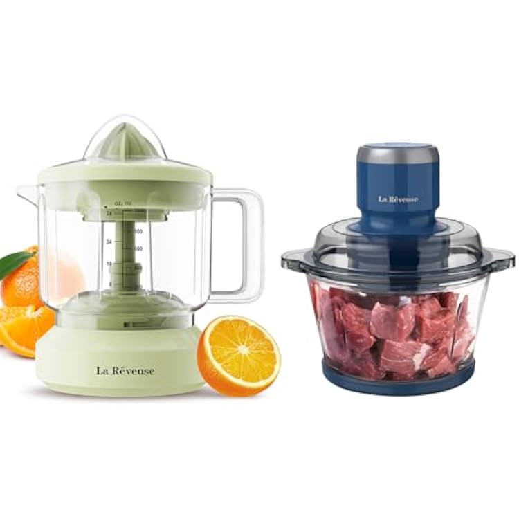 La Revesue 34 oz Citrus Juicer  La Reveuse 7-Cup Glass Bowl Food Chopper