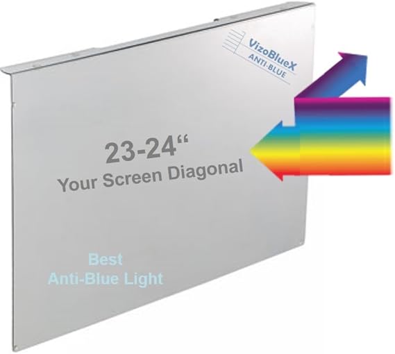 VizoBlueX 23-24 inch Anti-Blue Light Filter for Computer Monitor. Screen Protector Panel 21.5 x13.0 Blocks Blue Light for LCD TV PC iMac 24 Retina