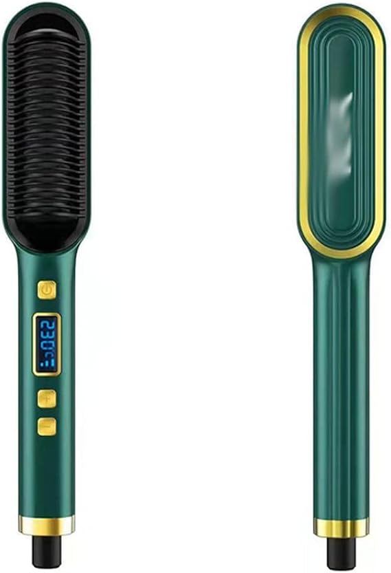 2 in 1 Electric Professional Negative Hair Straightener Brush Curling Comb with LCD Display Hair Curling Tools