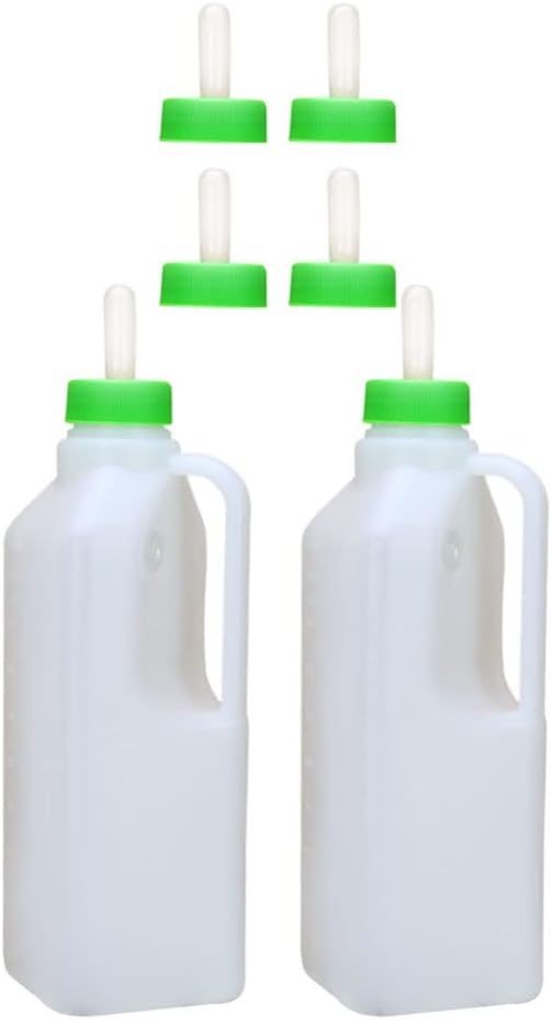 Lamb Milk Bottle Calf Goat Milk Feeder Bottle Baby Feeding Screw- On Teat Feeder Detachable Sheep Replacement Nursing with Handle 850ml