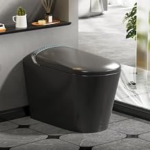 WinZo Smart Toilet with Bidet, 17 inch Comfort Seat Height, Auto Open/Close Foot Kick Flush Heated Seat, LED Night Light, 1.28 GPF Multiple Cleaning Modes (Matte Grey)