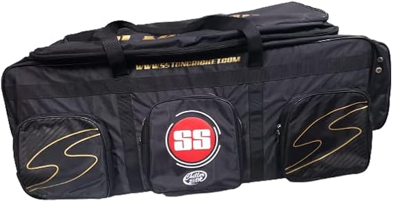 SS Gladiator Wheelie Cricket Kit Bag 2022 - 42x16x16, Black