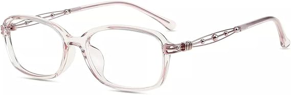 Firmoo Rectangle Blue Light Glasses for Women, Lightweight Metal Blue Light Blocking Glasses for Computer, S8823