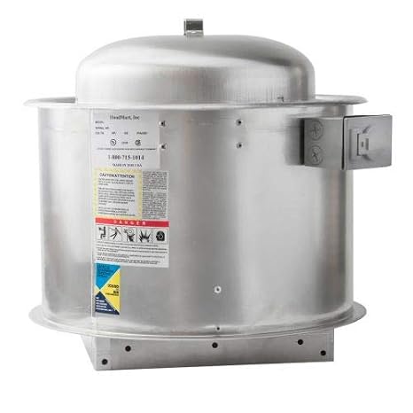 HOODMART 500-800 CFM Premium Efficiency Exhaust Fan | Direct Drive Centrifugal Upblast ECM Fan | 1/4 HP Single Phase | Commercial Kitchen Ventilation for Food Truck & Restaurant