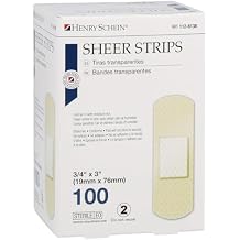 Henry Schein Adhesive Sheer Bandage Strips, 3/4" x 3", Sterile, Box of 100 Bandages