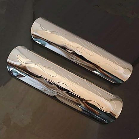 Motorcycle Chrome 2 Piece Frame Exhaust Muffler Pipe Heat Shield Cover for Harley Dyna Sportster Touring Honda VTX Shadow Kawasaki Suzuki Yamaha Cruiser Chopper Bobber Custom
