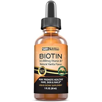 MAX Absorption Biotin Liquid Drops, 10000mcg of Biotin Per Serving, 60 Serving, No Artificial Preservatives, Vegan Friendly, Supports Healthy Hair Growth, Strong Nails and Glowing Skin, Made in USA