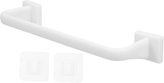 TIDTALEO 2 Pack Bathroom Towel Holder No Drill Self Adhesive Towel Bar Rack Adhesive Mount for Small Bathroom Spaces Kitchen Rack Space-Saving Wall Organizer