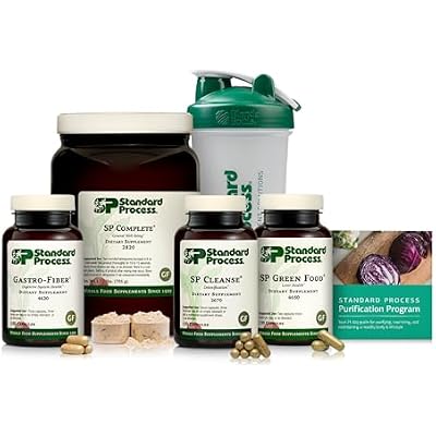 Standard Process Purification Product Kit with SP Complete & Gastro-Fiber - 21-Day Detox & Digestive Health Support - High-Quality Protein Powder - Vegetarian, Gluten-Free & Non-Soy - 1 Kit