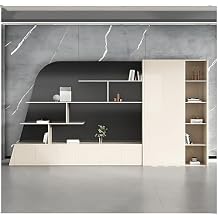 Executive Desk - Modern l Shaped Desk with Drawers, Large Desk with Multifunctional Wire Box, Easy Installation (Filing Cabinets, 102.4")