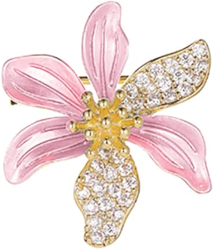 Elegant Flower Brooch Pin for Women Girls Teen Cute Crystal Mini Brooches Lapel Pins Corsage for Her Hat Bag Suit Tie Dress Accessories Jewelry Elegant Wedding Birthday Christmas Daughter Bff Niece