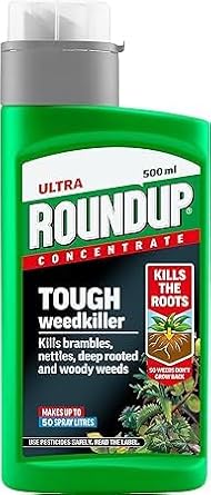 Roundup Tough Concentrate Garden Spray 500ml – Outdoor Use Formula – Covers up to 1500m² – Ideal for Patios, Paths, Driveways & Gravel Areas