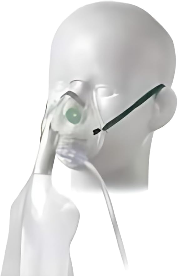 The Oxygen Store Paediatric/Child High Concentration Oxygen Mask with Oxygen with Tube 2.1m rebreathing mask Transparent PVC Construction ensures Patient Comfort with Adjustable Nose Clip