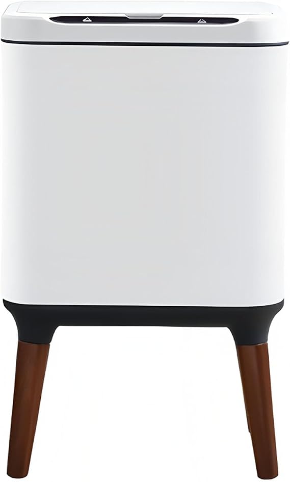 Sensor Trash Can - Automatic Trash Cans Touchless - Smart Trash Can for Kitchen, Bathroom, Living Room, Bedroom - with Sensor Light Flip Cover Automatic Garbage Can,White,9L
