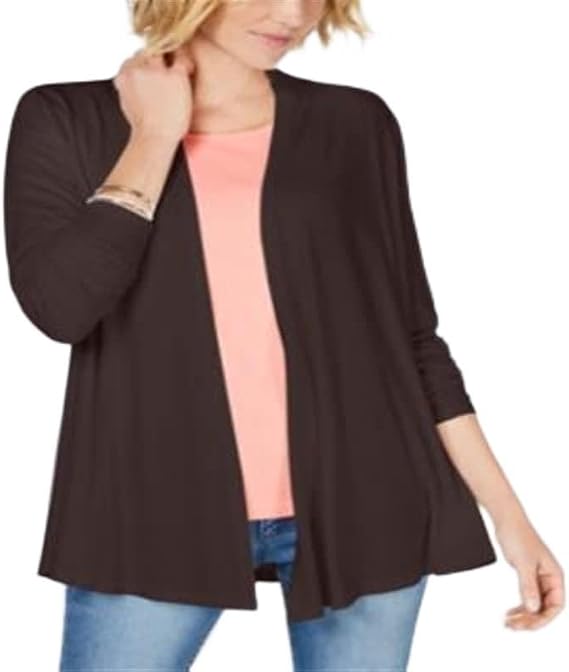 Draped Open-Front Cardigan
