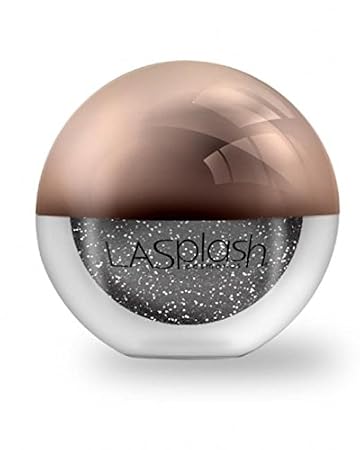 LA Splash Cosmetics Loose Glitter Black Eyeshadow Sparkle Metallic Champagne Powder for Lips/Hair/Nail/Body - Crystallized Glitter (Black Jack)
