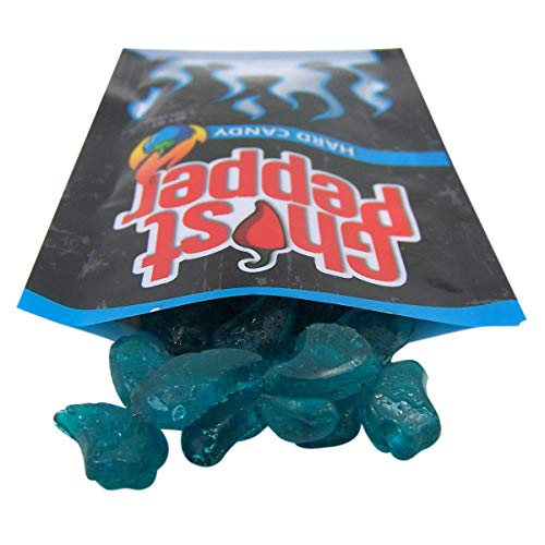 Spicy Ghost Pepper Cherry Flavored Hard Candy, 1.5 Ounce Blue Raspberry