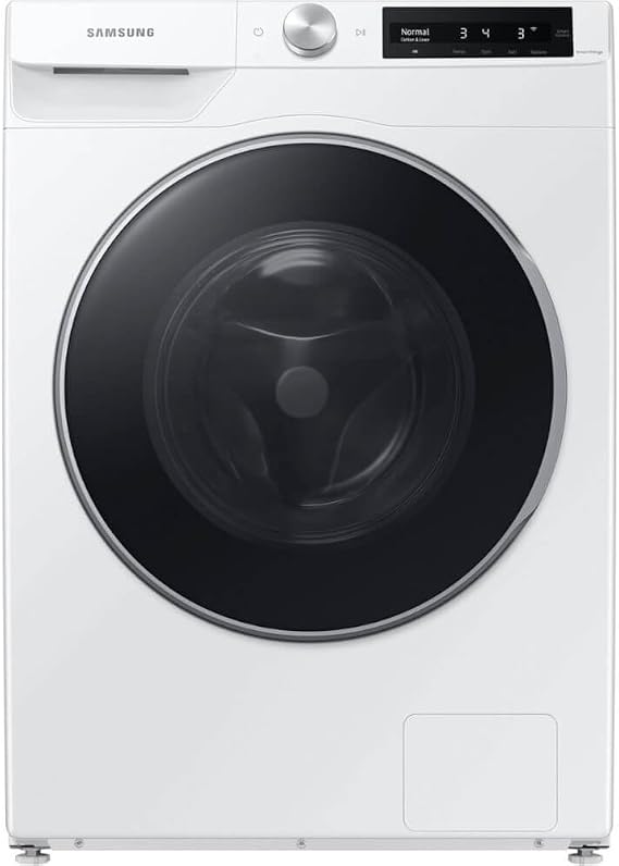 Samsung 2.5 Cu Ft Compact Front Load Washer, Stackable for Small Spaces, 40 Minute Super Speed Washing Machine, Steam Wash Clothes, Self Cleaning, Energy Star Certified, WW25B6900AW/A2, White