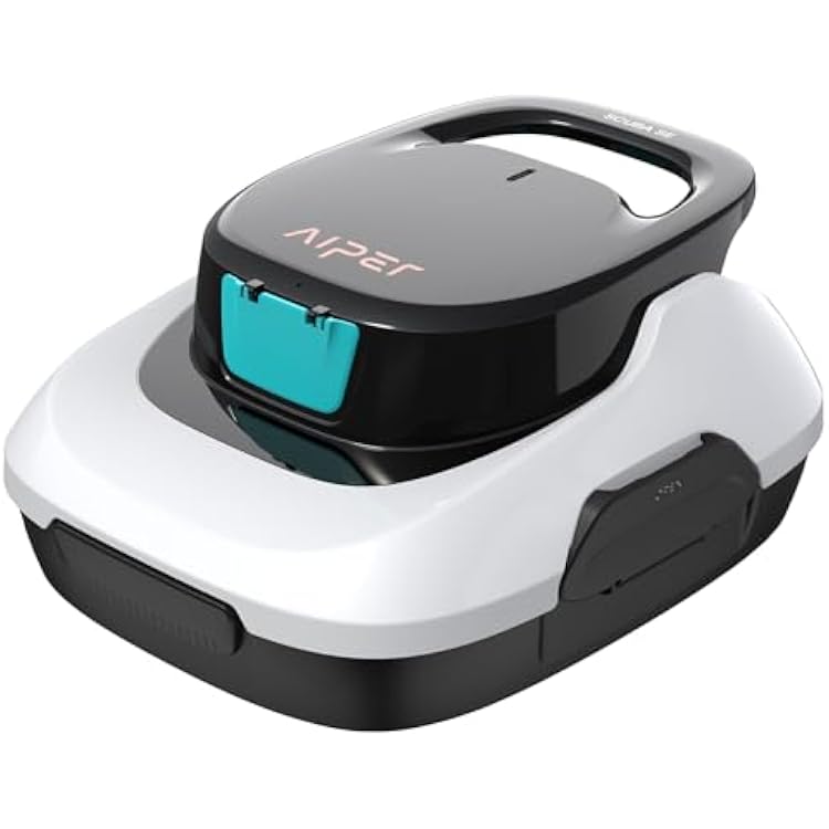 AIPER 2025 Scuba SE Cordless Pool Cleaner with 90-Min Runtime, 1665 GPH Strong Suction, Lightweight, Pool Vacuum for Above Ground Flat Pools up to 860 Sq.ft, Milky White & Teal