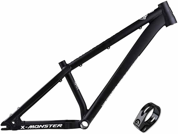 Dirt Jump Bike Disc Brake Frames 26er Aluminum Alloy Frame 12.8in 4X Hardtail Quick Release 10 * 135mm QR External Routing(Black)