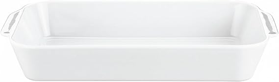Pillivuyt Porcelain Extra Deep Rectangular Roaster With Ears, Large - 13-by-9-by-2-1/2-Inch