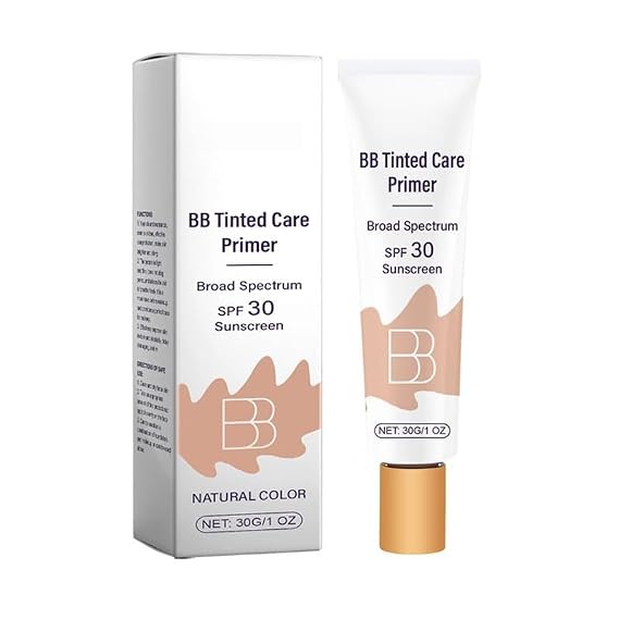 BB Blur Tinted Moisturizer SPF 30, Sunscreen Hydrating & Light - Medium Coverage Tinted BB Cream Non Comedogenic for All Skin Types. (Natural Color)