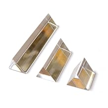 Eisco Labs 3 Piece Acrylic Prism Set - Ultra Durable and Lightweight - 1, 2, and 4 Inch Lengths - Designed for Teaching Physics and Refracted Light - Create Spectrums, Create Rainbows for Photography