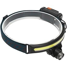 COB Floodlight toplight, Type C Rechargeable LED toplight 6 Lighting Modes Work Light Headlight, for Fishing,Camping,Running,Outdoor (W678 2 Fixed Focus Model)