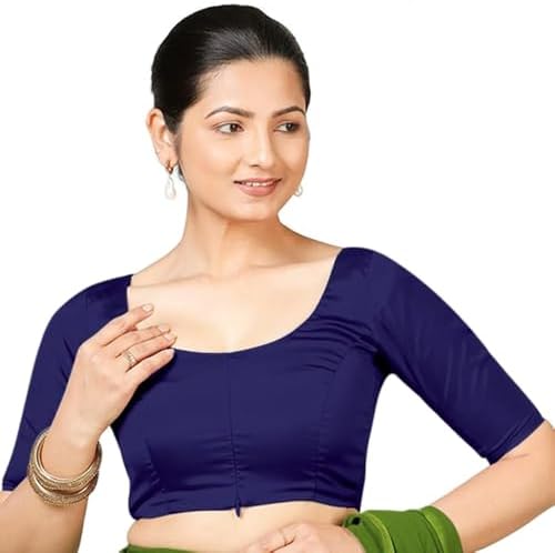 Chandrakala Stretchable Silk Saree Blouses for Women with Elastic Sides,Readymade B219-P