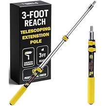 Bates- Telescopic Extension Pole, 3 Ft, Aluminum Alloy, Sturdy Multi-Purpose Extension Pole with Flip-Lock Design for Painting, Dusting and Cleaning