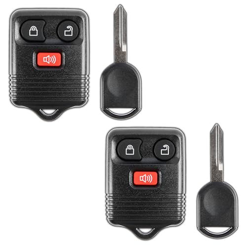 KeylessOption Keyless Entry Remote Control Fob Uncut Blank Car Ignition Key for GQ43VT11T, CWTWB1U345, H92 Pack of 2