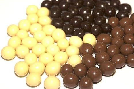 Chocolate Covered Coffee Espresso Beans, 50/50 Mix Dark & White, 1 Lbs.